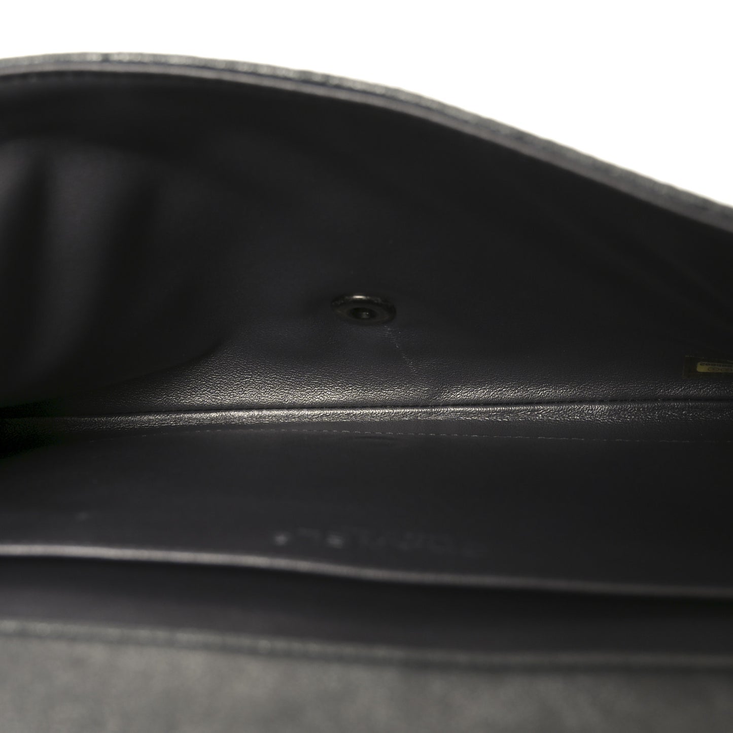 Metallic Lambskin Quilted Clutch With Chain Flap Dark Grey