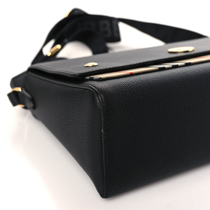 Burberry Grainy Calfskin Vintage Check Note Crossbody Bag Black 7 of 8
