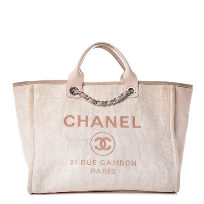 Chanel Canvas Large Deauville Tote Pink 1 of 20