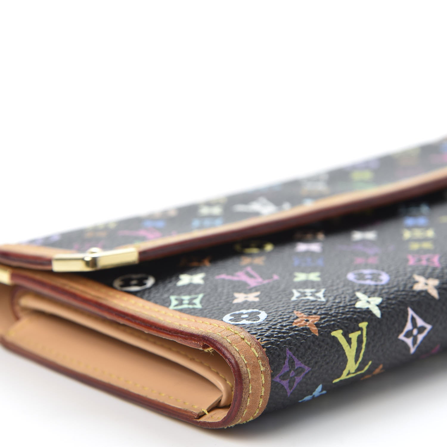 Louis Vuitton Monogram Multicolor Porte Tresor International Wallet Black 5 of 9