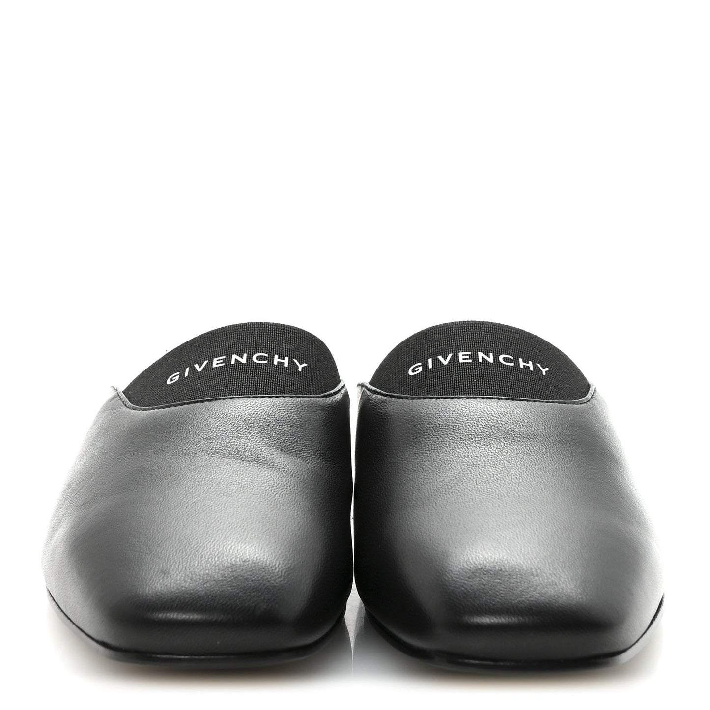 Calfskin Dune Bedford Logo Mule Slides 35.5 Black