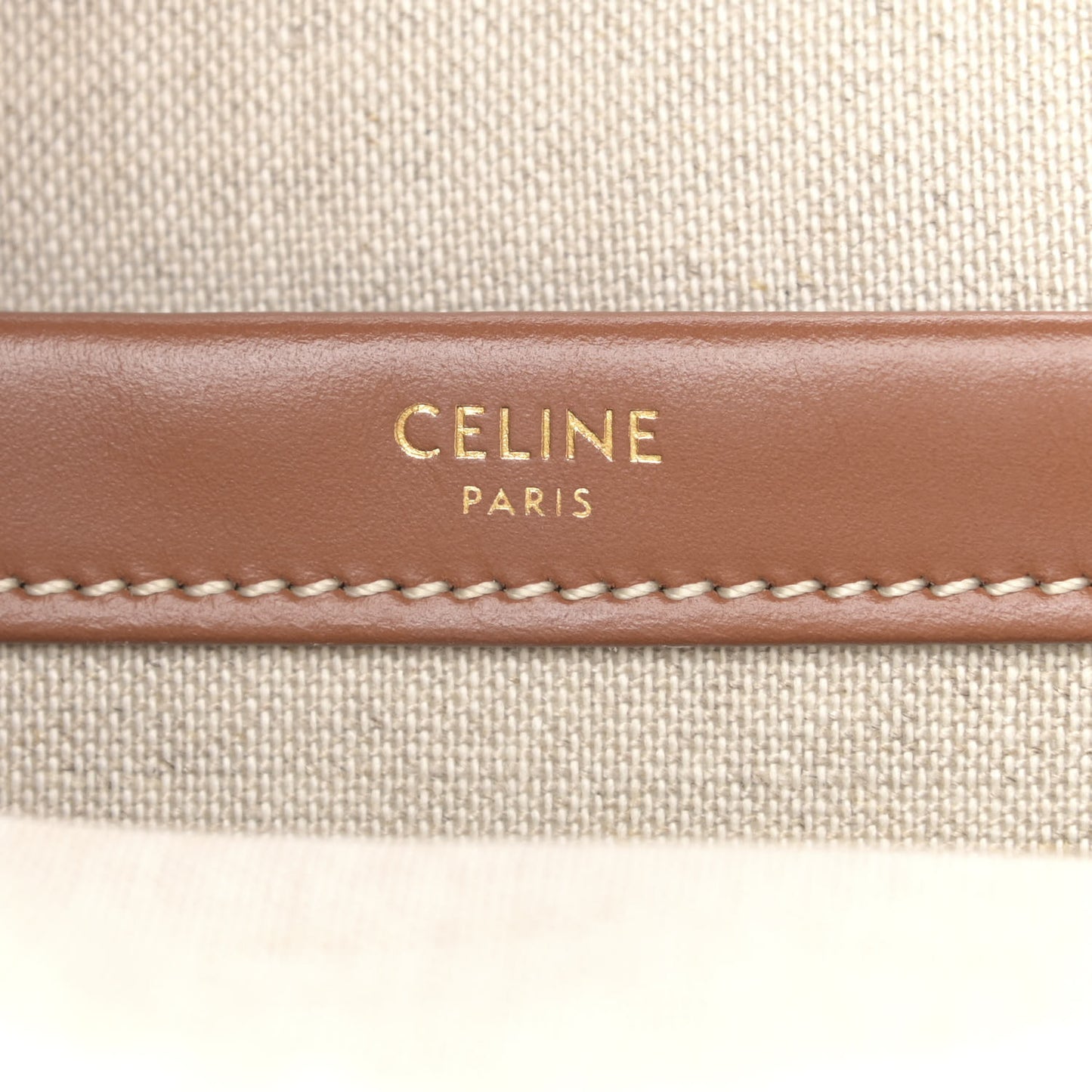 Stripe Triomphe Large Cabas Thais Khaki Tan