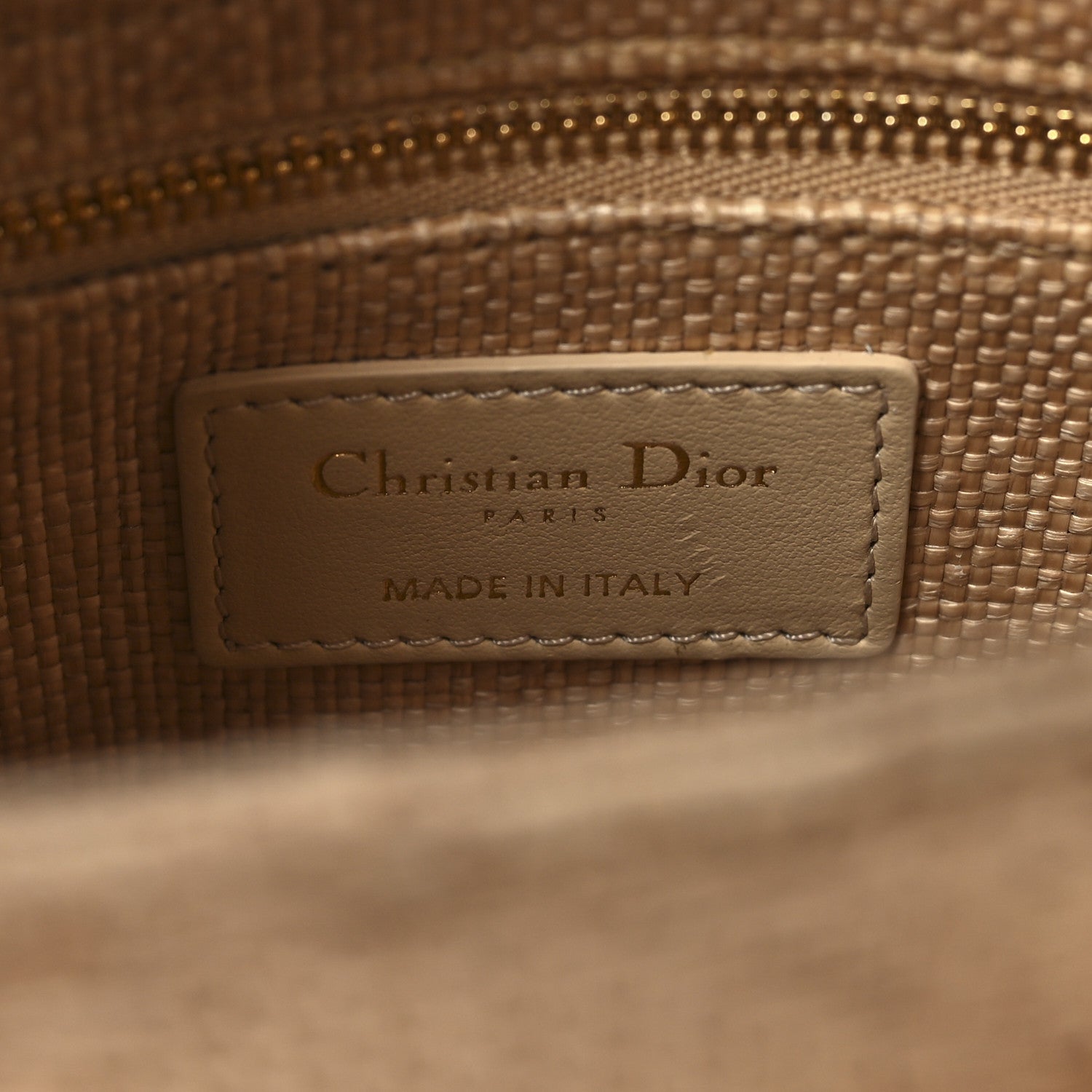 Christian Dior Raffia Woven Cannage Embroidered Mini Lady D-Lite Natural Black 6 of 10