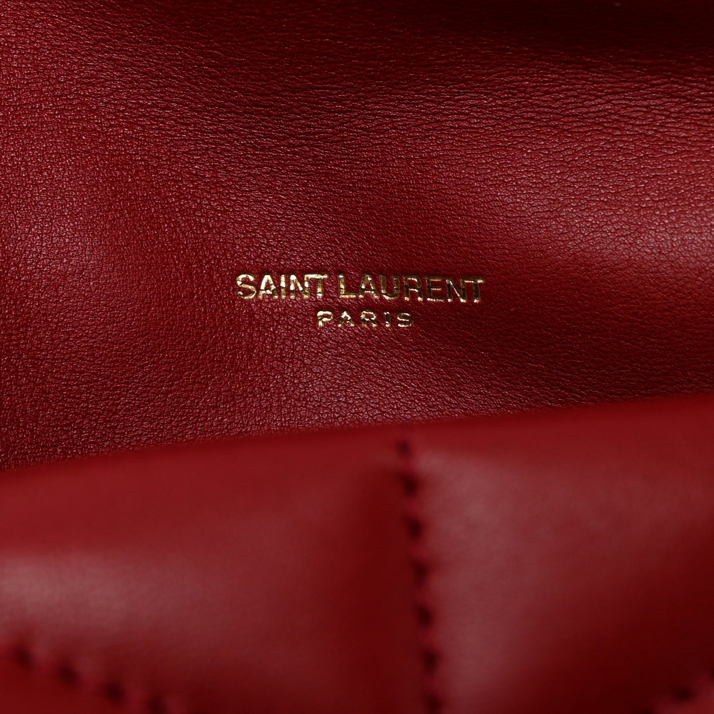 Lambskin Quilted Toy Loulou Puffer Monogram Chain Satchel Opium Red