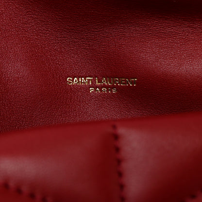 Saint Laurent Lambskin Quilted Toy Loulou Puffer Monogram Chain Satchel Opium Red 6 of 12