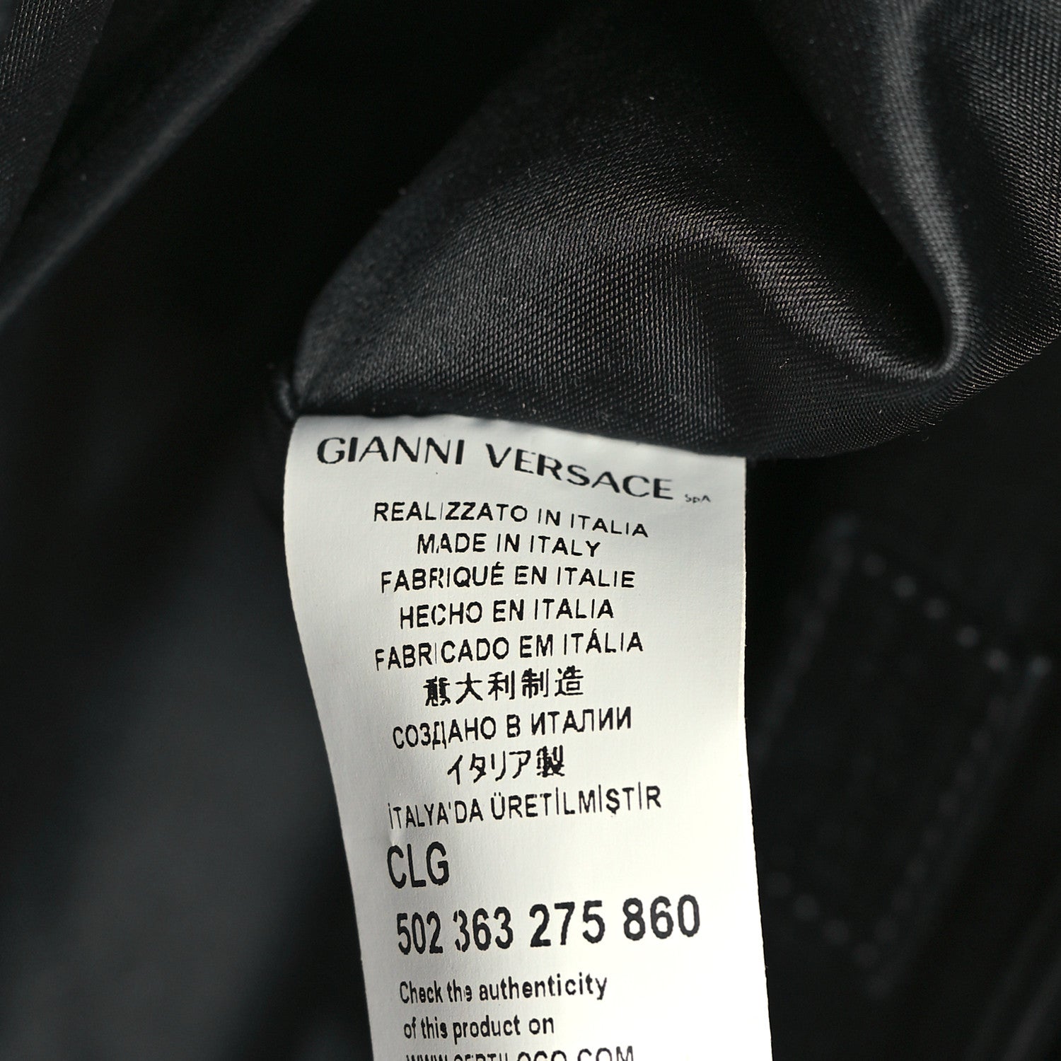 Versace Vitello Calfskin Signature Tote Black White 7 of 11