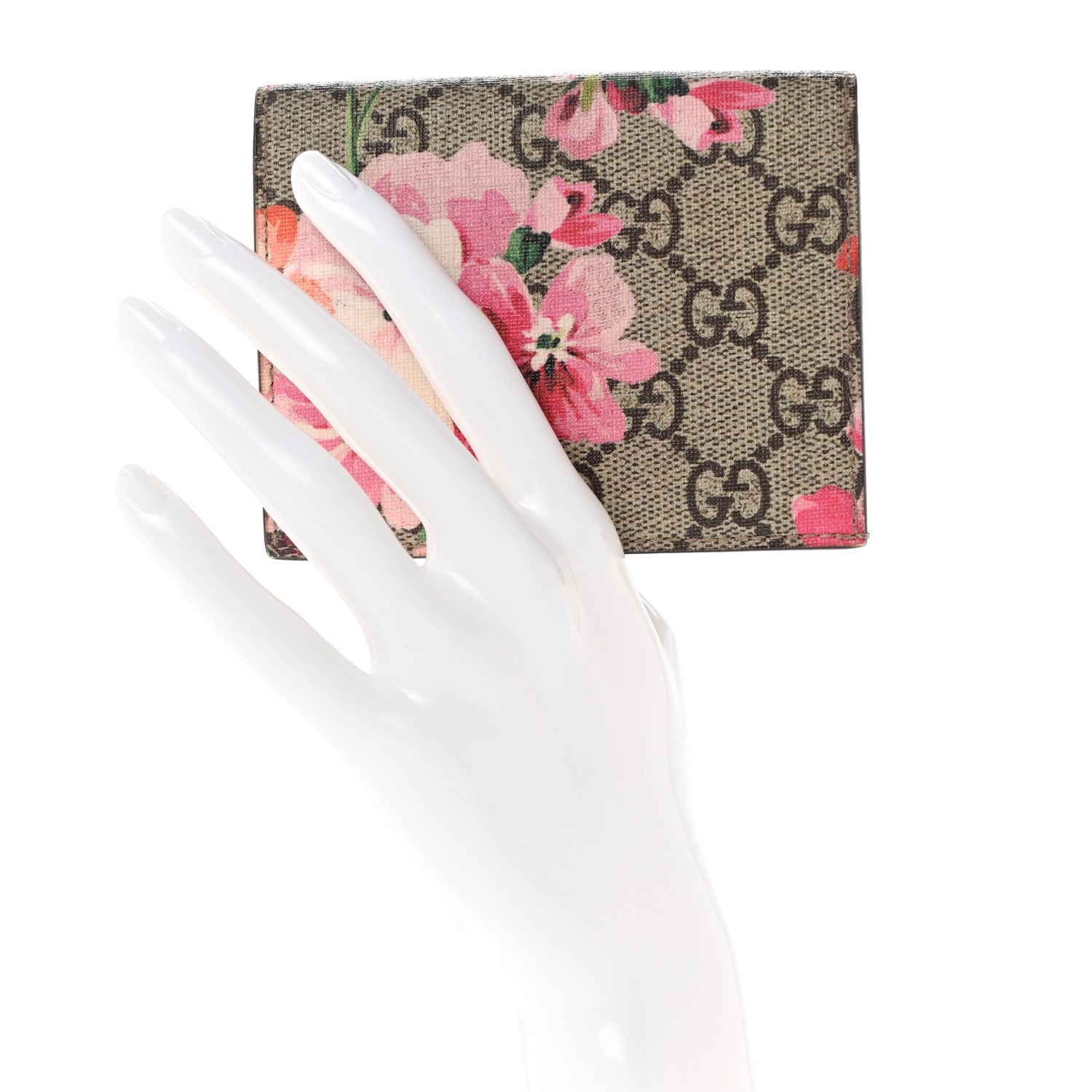 Gucci GG Supreme Monogram Blooms Card Case Beige Multicolor Dry Rose 2 of 9