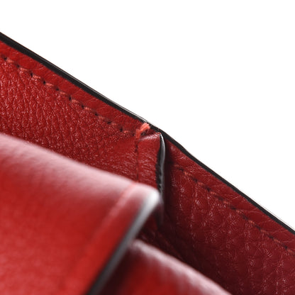 Gucci Pebbled Calfskin Large Bamboo Daily Top Handle Bag Red 7 of 10