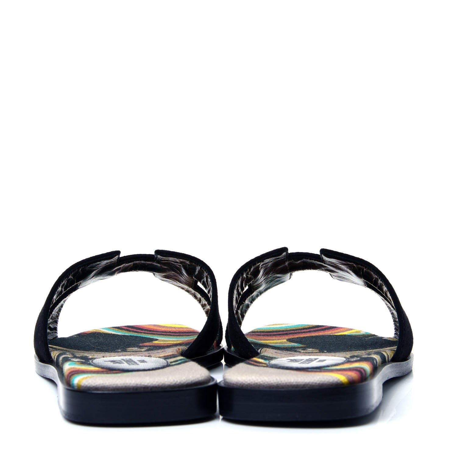Hermes Suede Goatskin Oran Sandals 38 Black 6 of 10