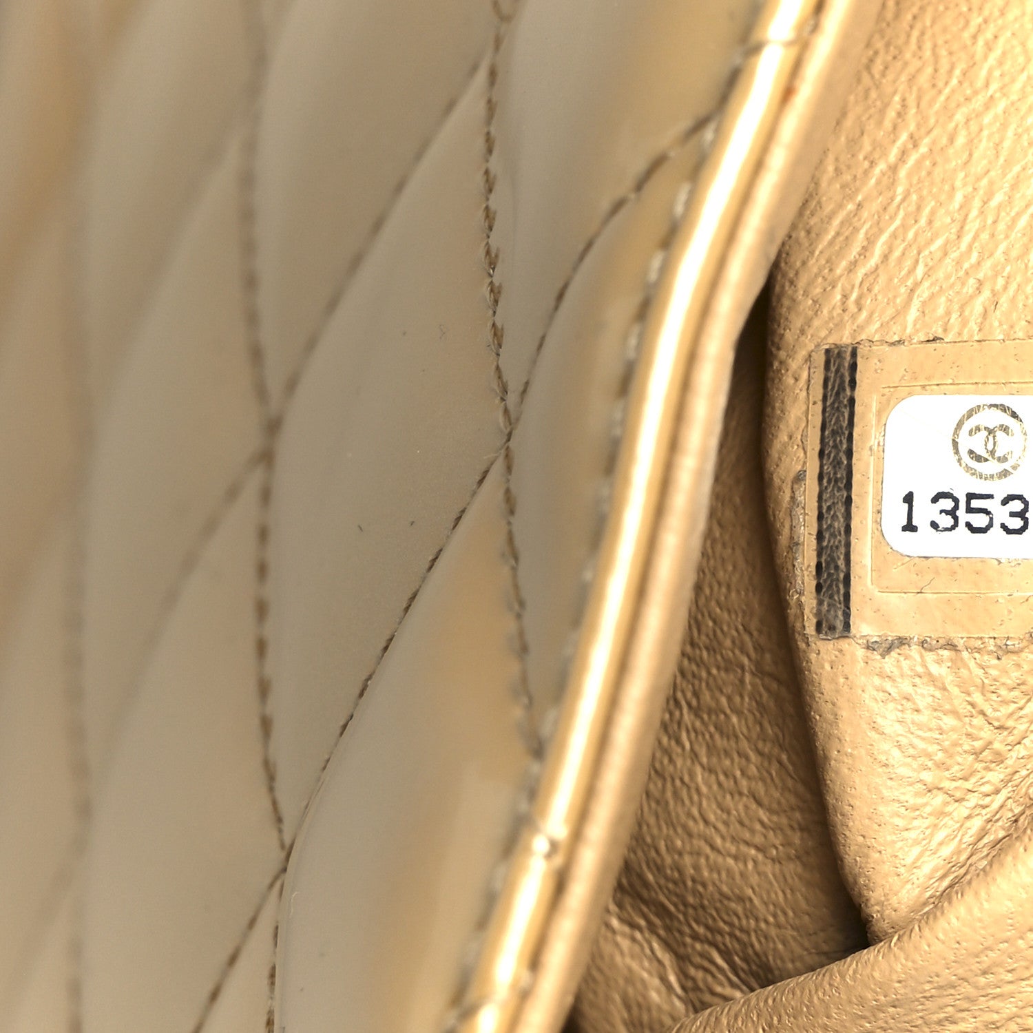 Chanel Metallic Patent Quilted Maxi Single Flap Beige 8 of 11