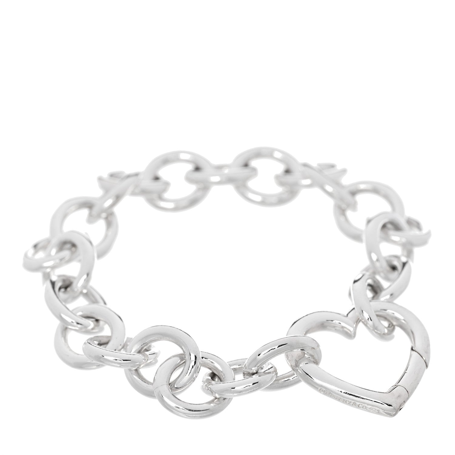 Tiffany Sterling Silver Open Heart Clasp Bracelet 1 of 3