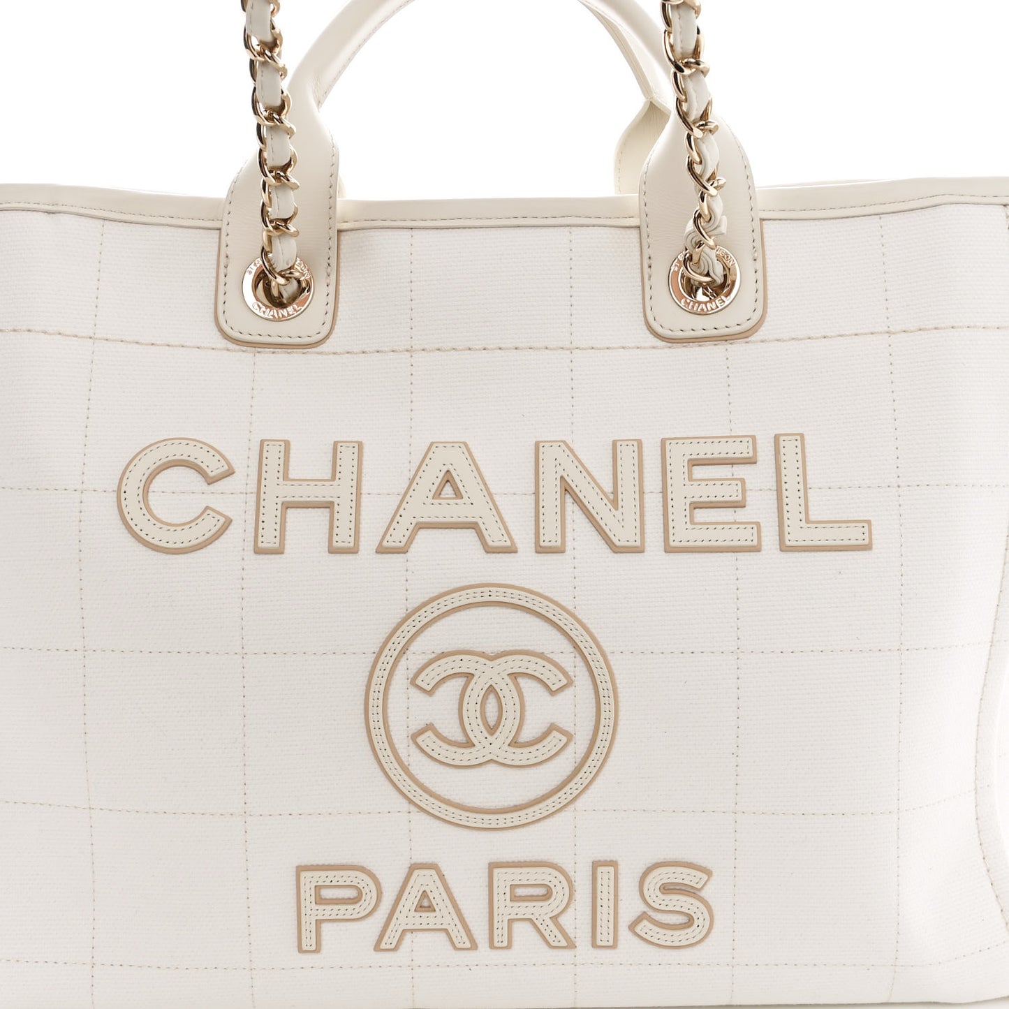 Cotton Medium Deauville Tote White