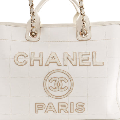 Chanel Cotton Medium Deauville Tote White 9 of 16