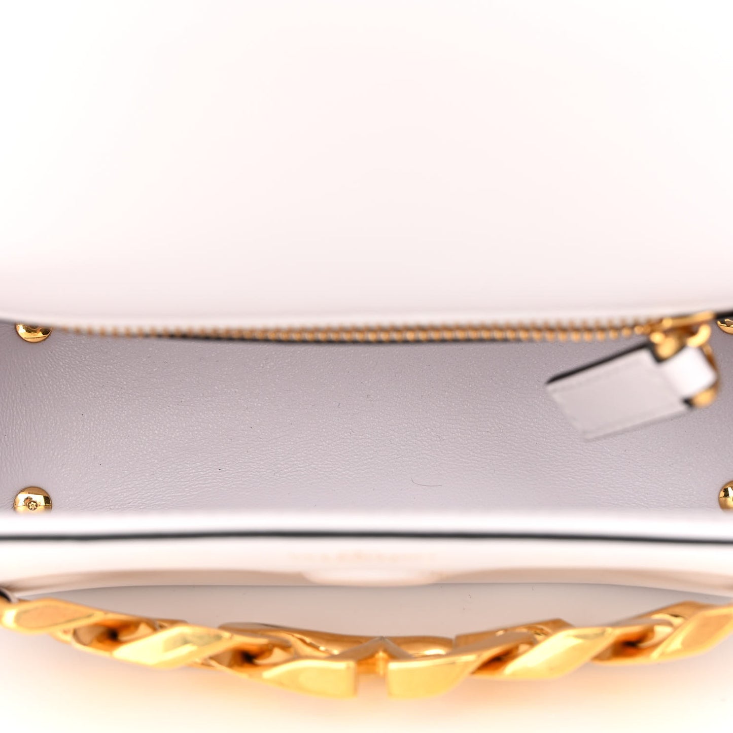 Calfskin Small Vlogo Chain Shoulder Bag Optic White