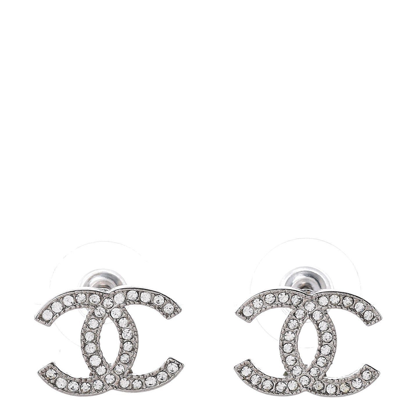Crystal CC Earrings Silver