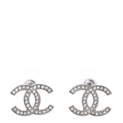 Chanel Crystal CC Earrings Silver 1 of 4