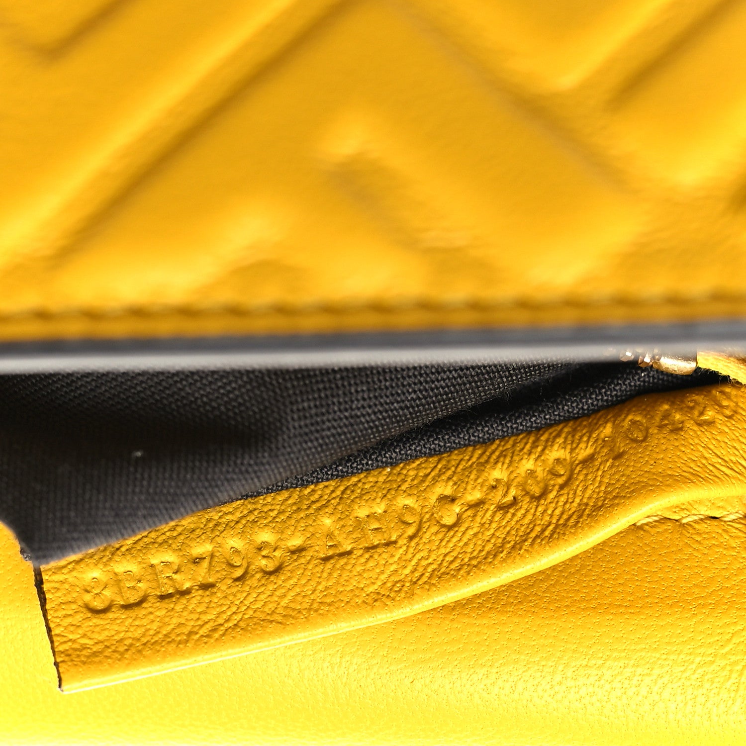 Fendi Nappa Small FF Embossed Midi Chain Baguette Mimosa 7 of 10