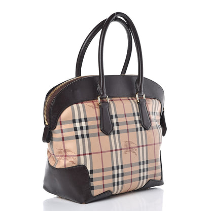 Burberry Haymarket Check Medium Primrose Tote Chocolate 3 of 13