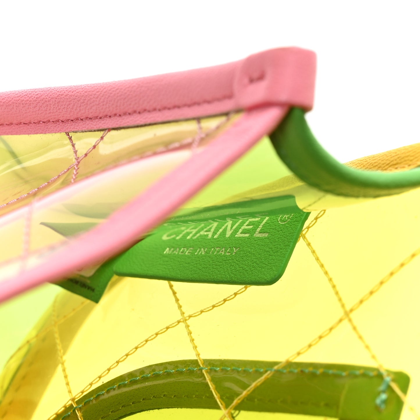 Lambskin PVC Quilted Mini Coco Splash Flap Yellow Green Pink