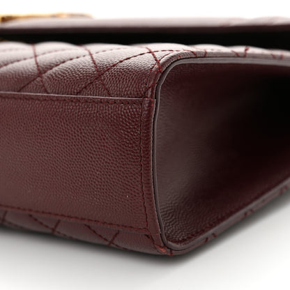 Saint Laurent Grain De Poudre Mixed Matelasse Large Triquilt Monogram Satchel Rouge Legion 10 of 16