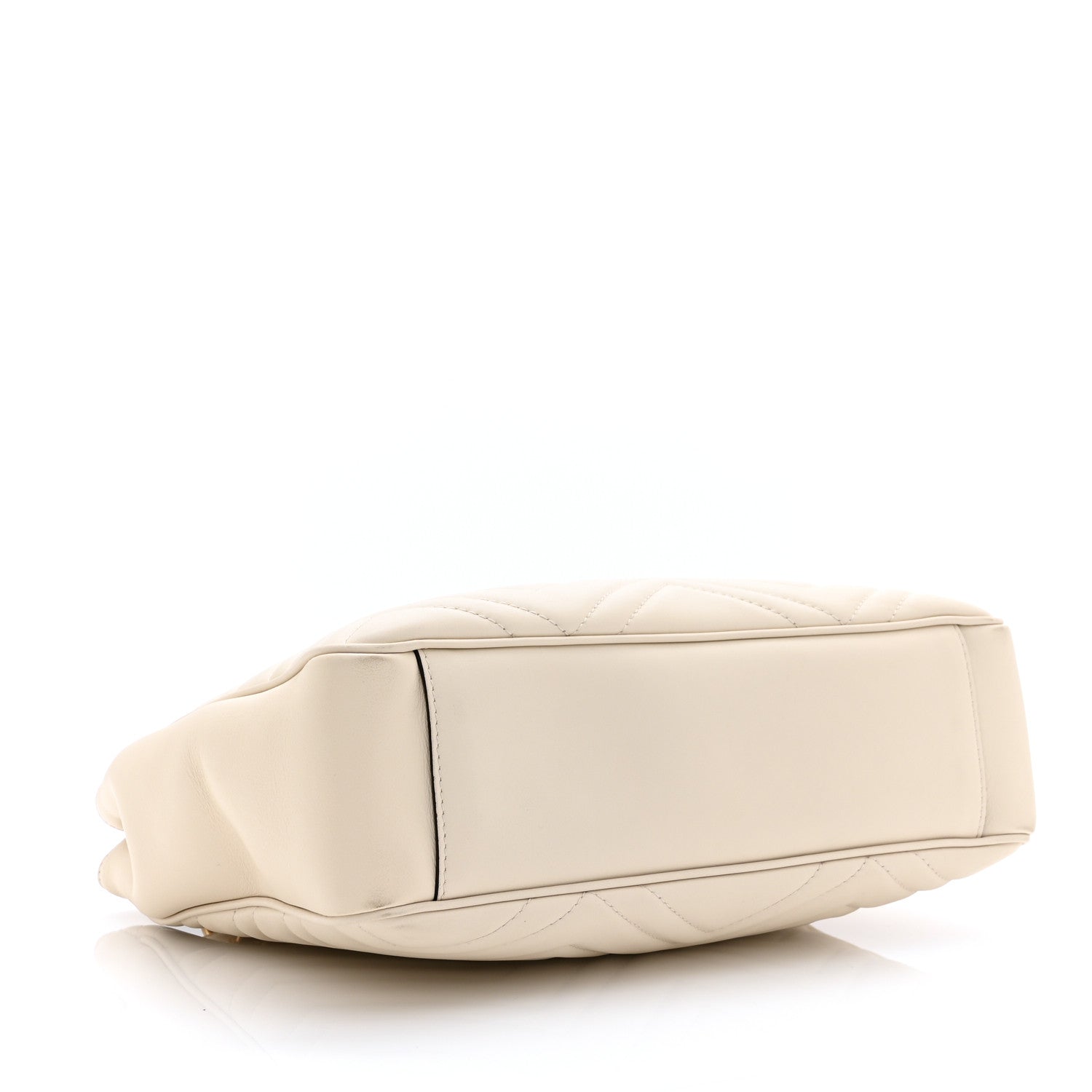 Gucci Calfskin Matelasse Medium GG Marmont Open Top Shoulder Bag White 4 of 12