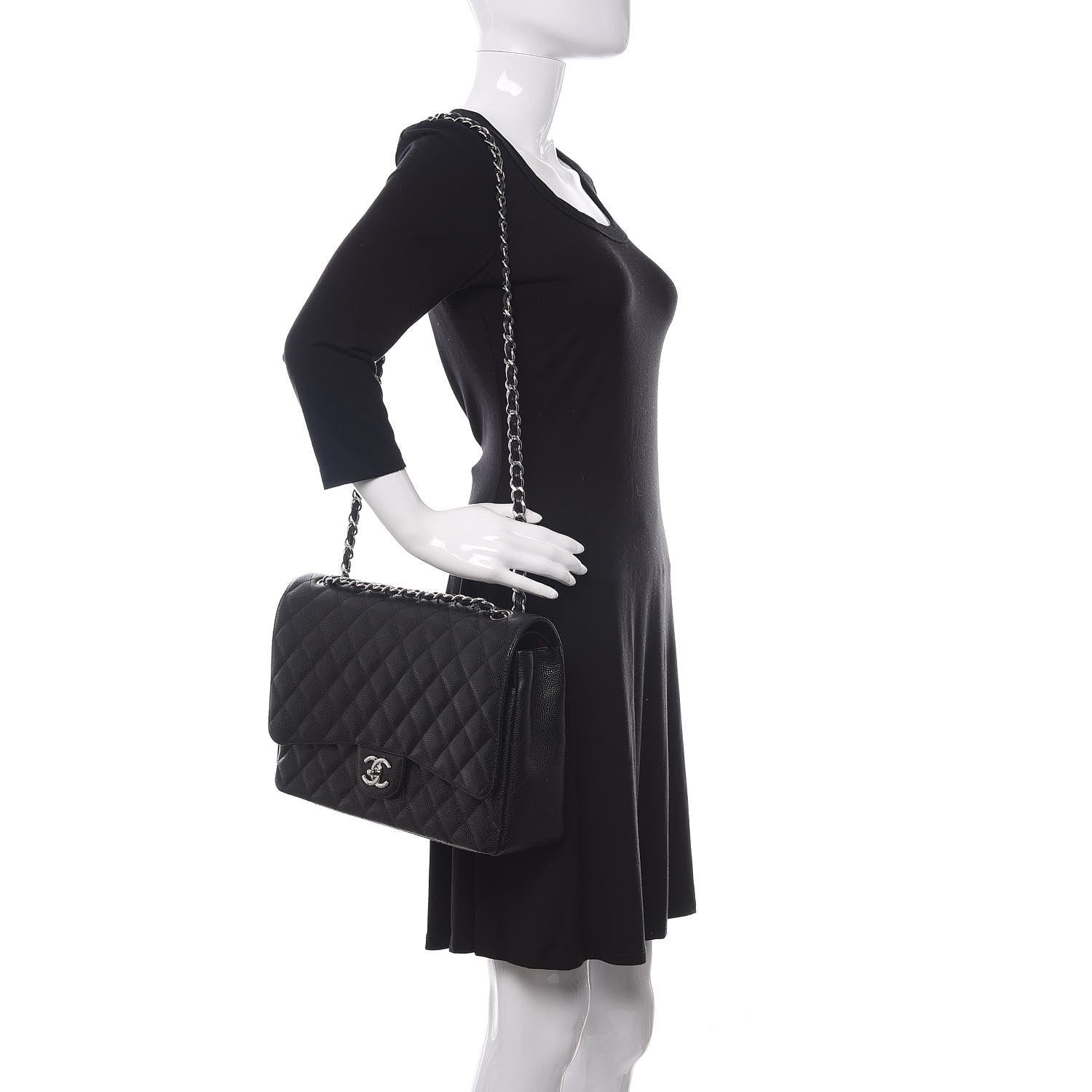 Chanel Caviar Quilted Maxi Double Flap Black 2 of 11