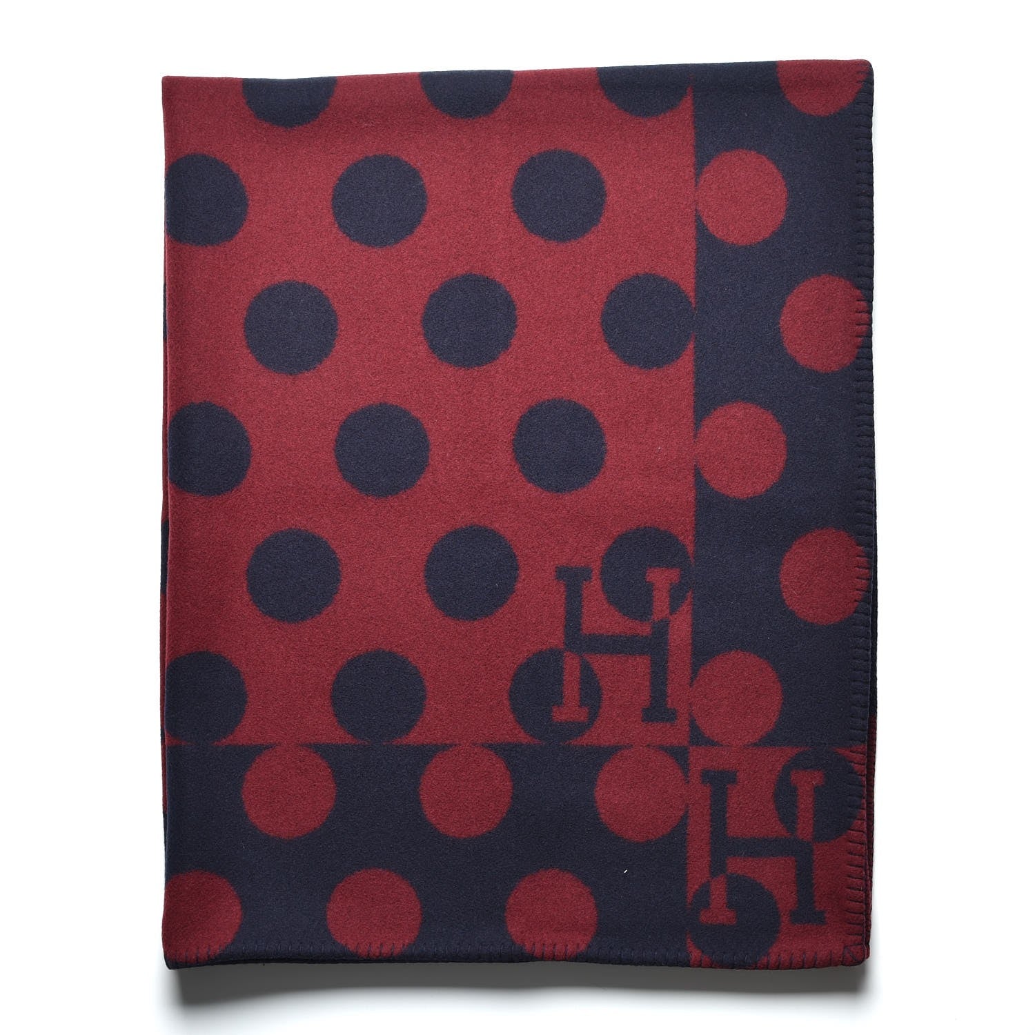 Hermes Wool Cashmere Avalon Dots Blanket Mure 1 of 4