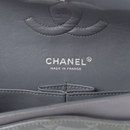 Chanel Patent Calfskin Quilted Medium Double Flap Grey 6 of 14