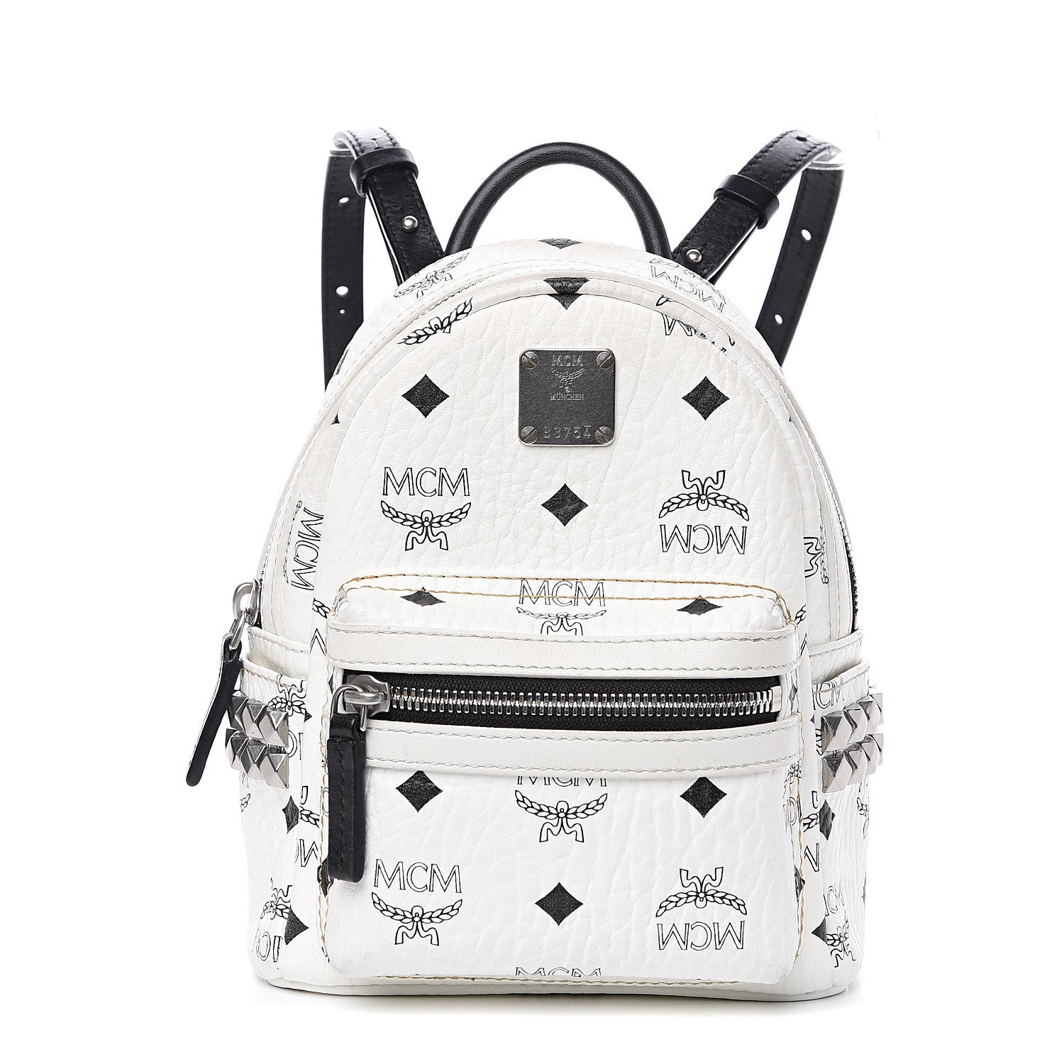 MCM Visetos Side Stud X-Mini Stark Backpack White 1 of 14