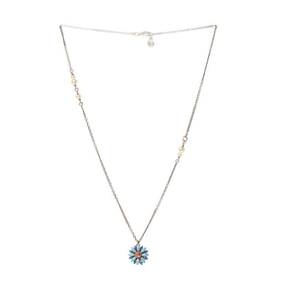Chanel Enamel CC Flower Pendant Necklace Gold Multicolor 2 of 4