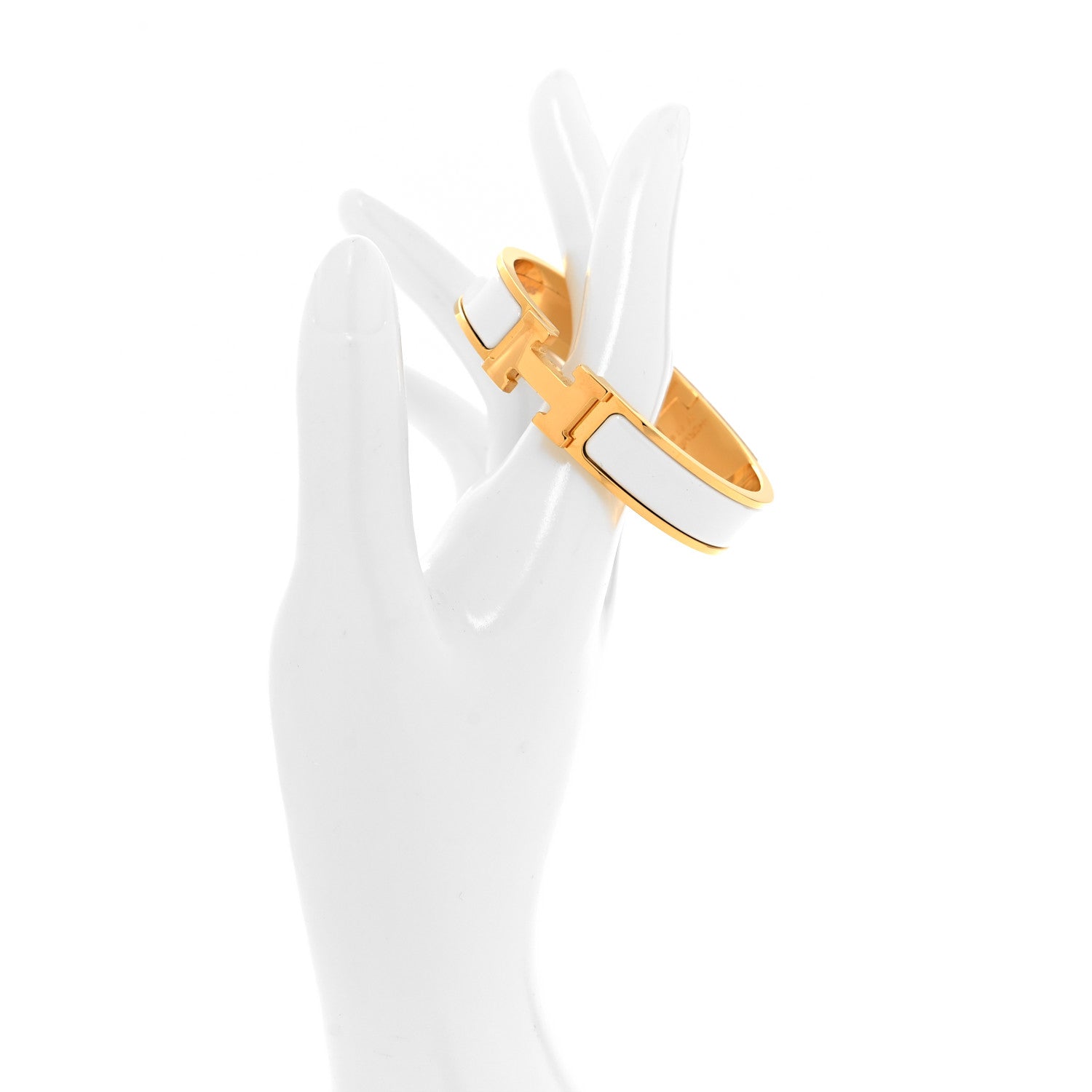 Hermes Enamel Narrow Clic Clac H Bracelet PM White 2 of 5