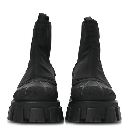 Prada Re-Nylon Gabardine Rubber Triangle Logo Womens Monolith 55mm Ankle Boots 38 Black 3 of 11