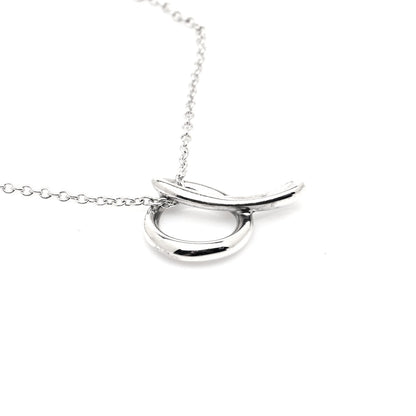 Tiffany Sterling Silver Elsa Peretti Letter A Pendant Necklace 4 of 7