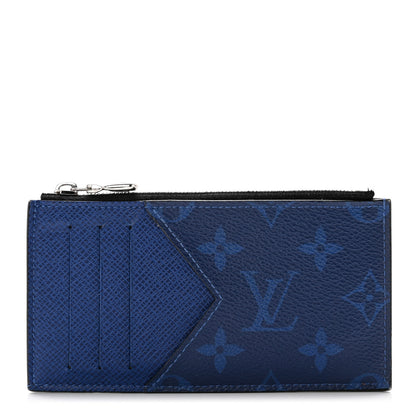 Louis Vuitton Monogram Taiga Coin Card Holder Cobalt 1 of 9