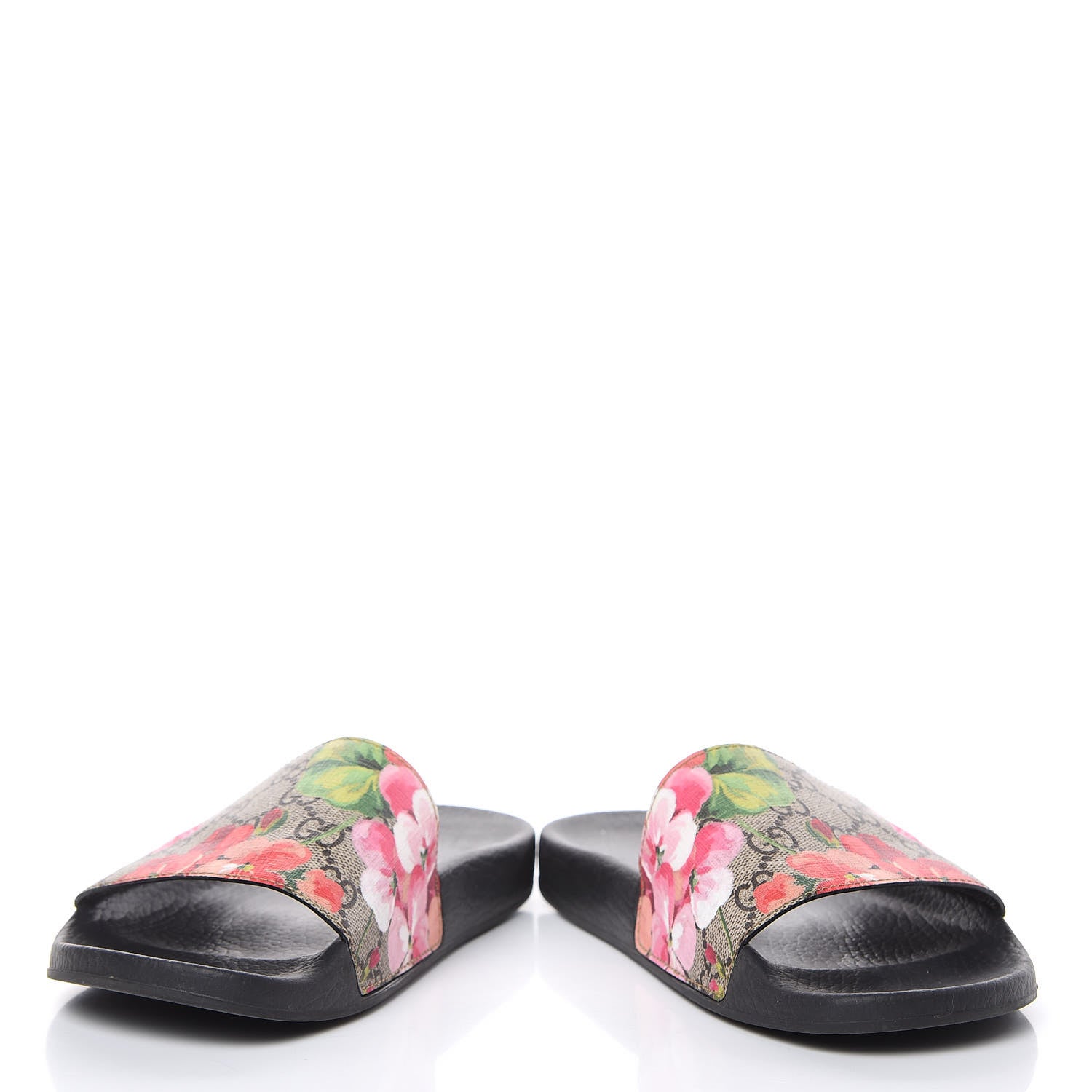 Gucci GG Supreme Monogram Blooms Slide Sandals 38 Beige Multicolor 6 of 11