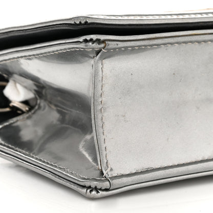 Christian Dior Metallic Patent Micro-Cannage Baby Diorama Flap Bag Silver 9 of 14