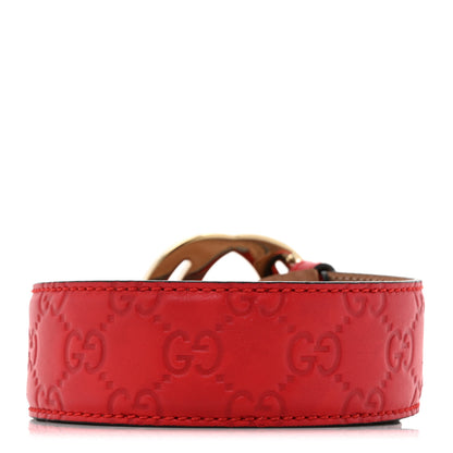 Gucci Guccissima Signature Interlocking G Belt 90 36 Hibiscus Red 2 of 6