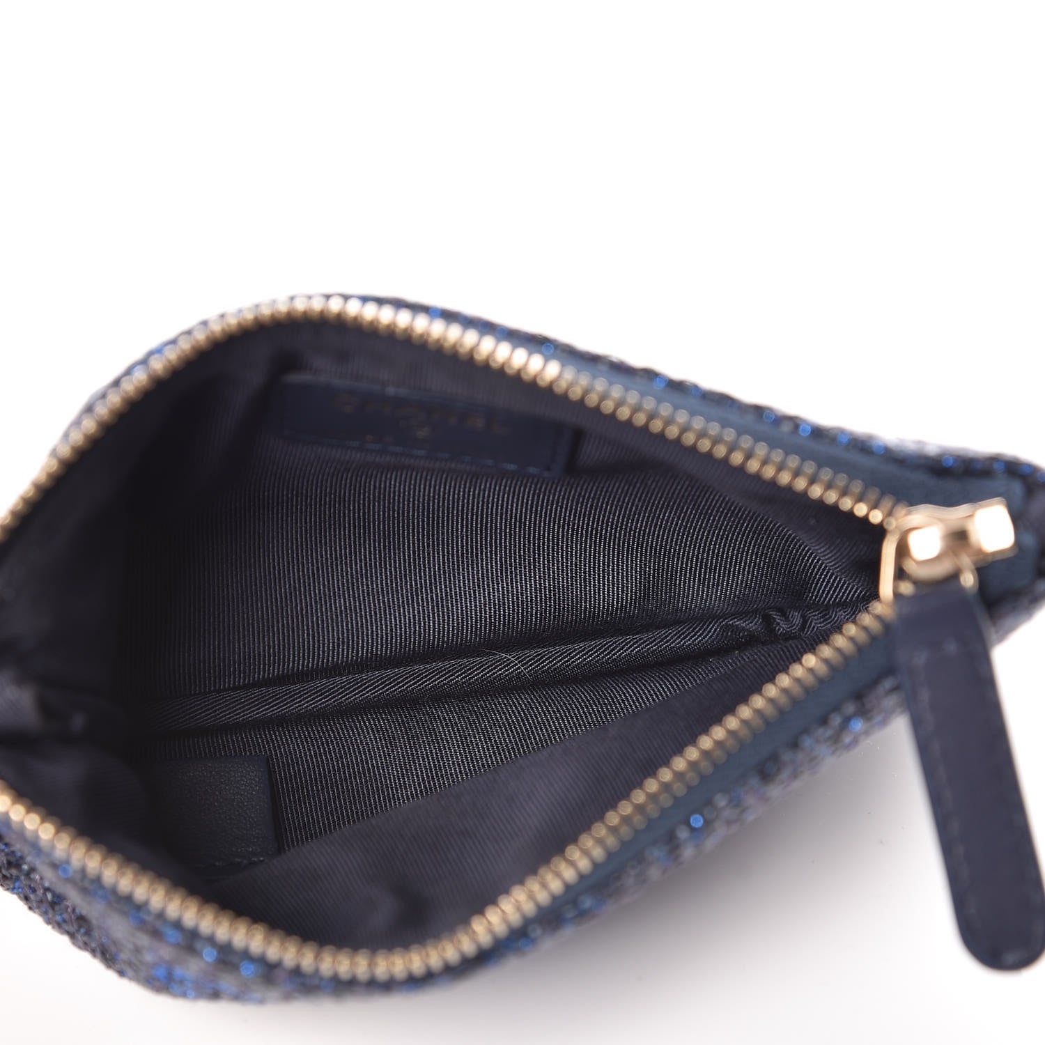 Chanel Woven Straw Raffia Deauville Cosmetic Pouch Blue 5 of 8
