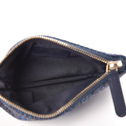 Chanel Woven Straw Raffia Deauville Cosmetic Pouch Blue 5 of 8