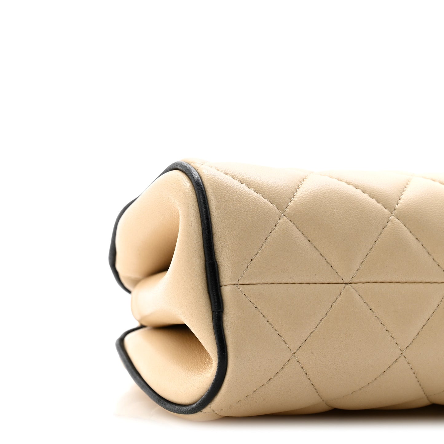 Lambskin Quilted Eyes On You Clutch With Chain Beige