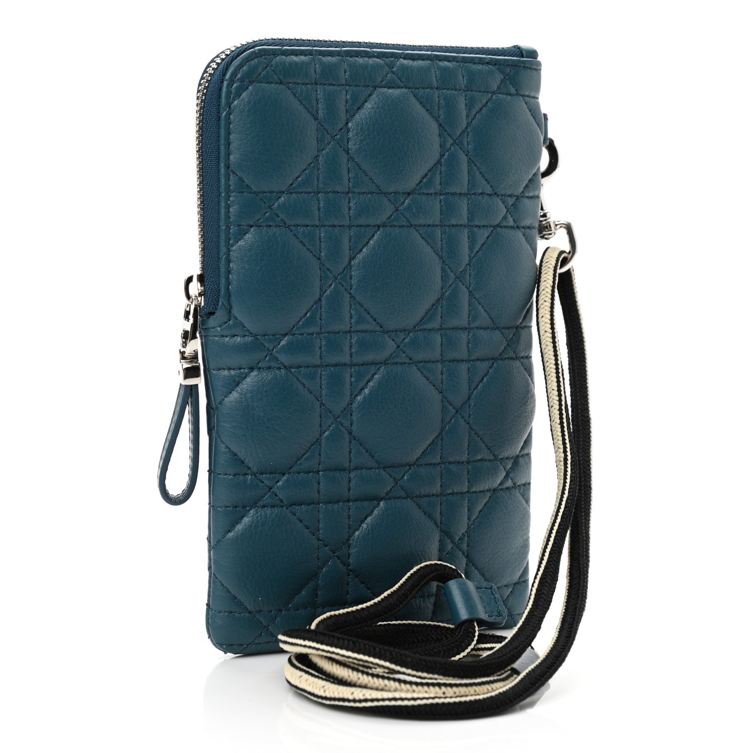 Christian Dior Supple Calfskin Cannage Caro Multifunctional Pouch Deep Green 4 of 11
