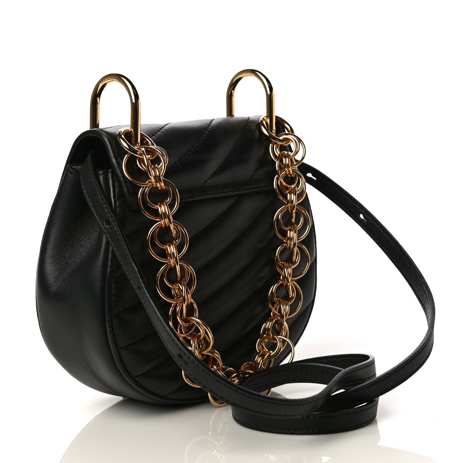 Chloe Calfskin Quilted Mini Drew Bijou Shoulder Bag Black 3 of 11