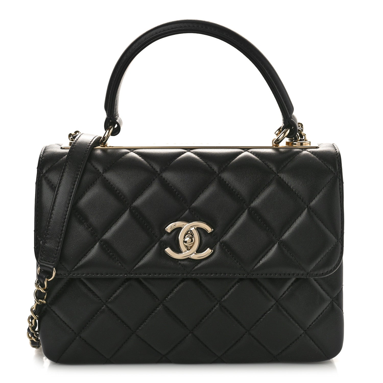 Chanel Lambskin Quilted Small Trendy CC Dual Handle Flap Bag Black 1 of 10