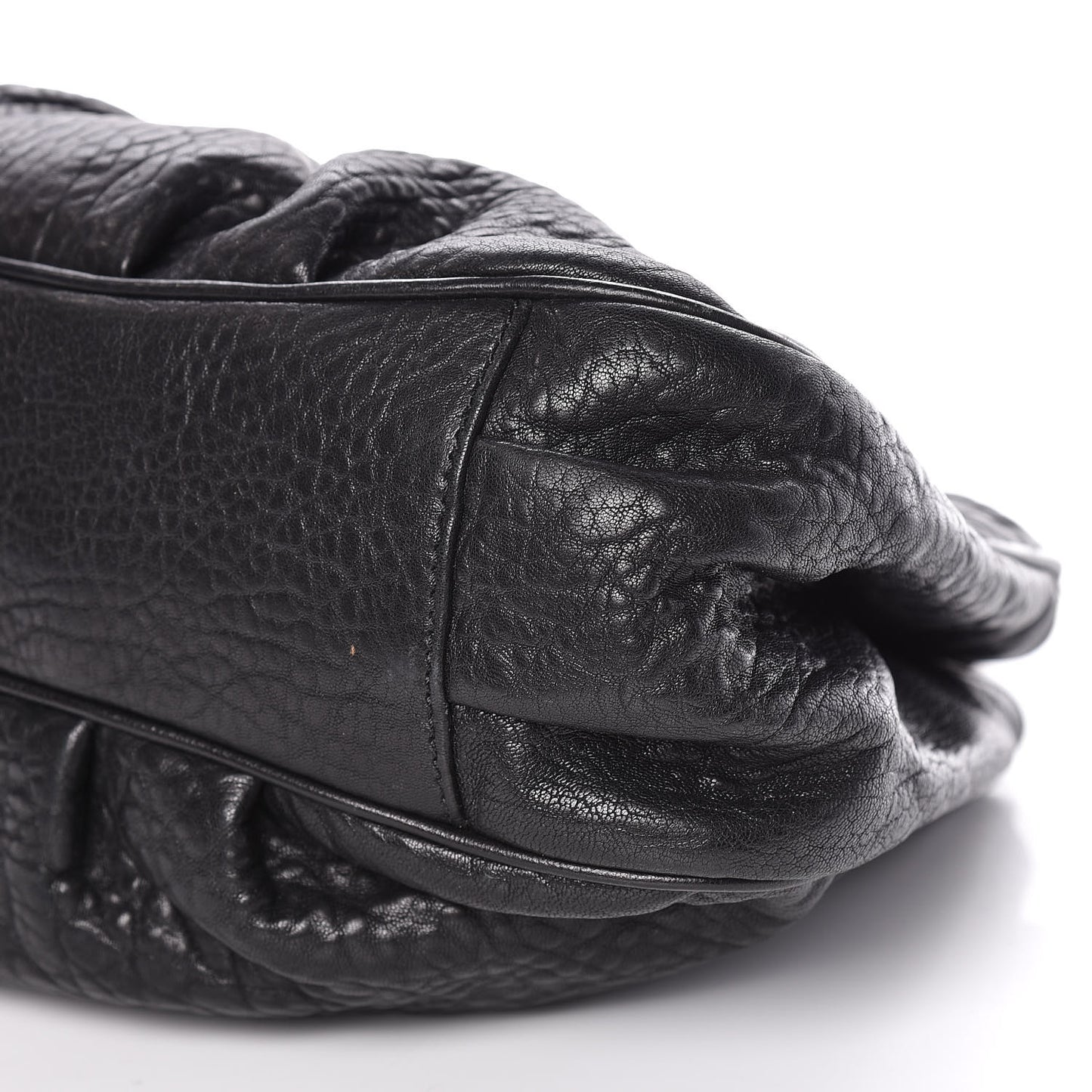 Crinkled Lambskin Small Mia Tote Black