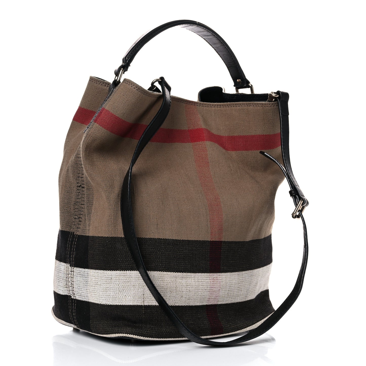 Canvas Mega Check Medium Ashby Hobo Black