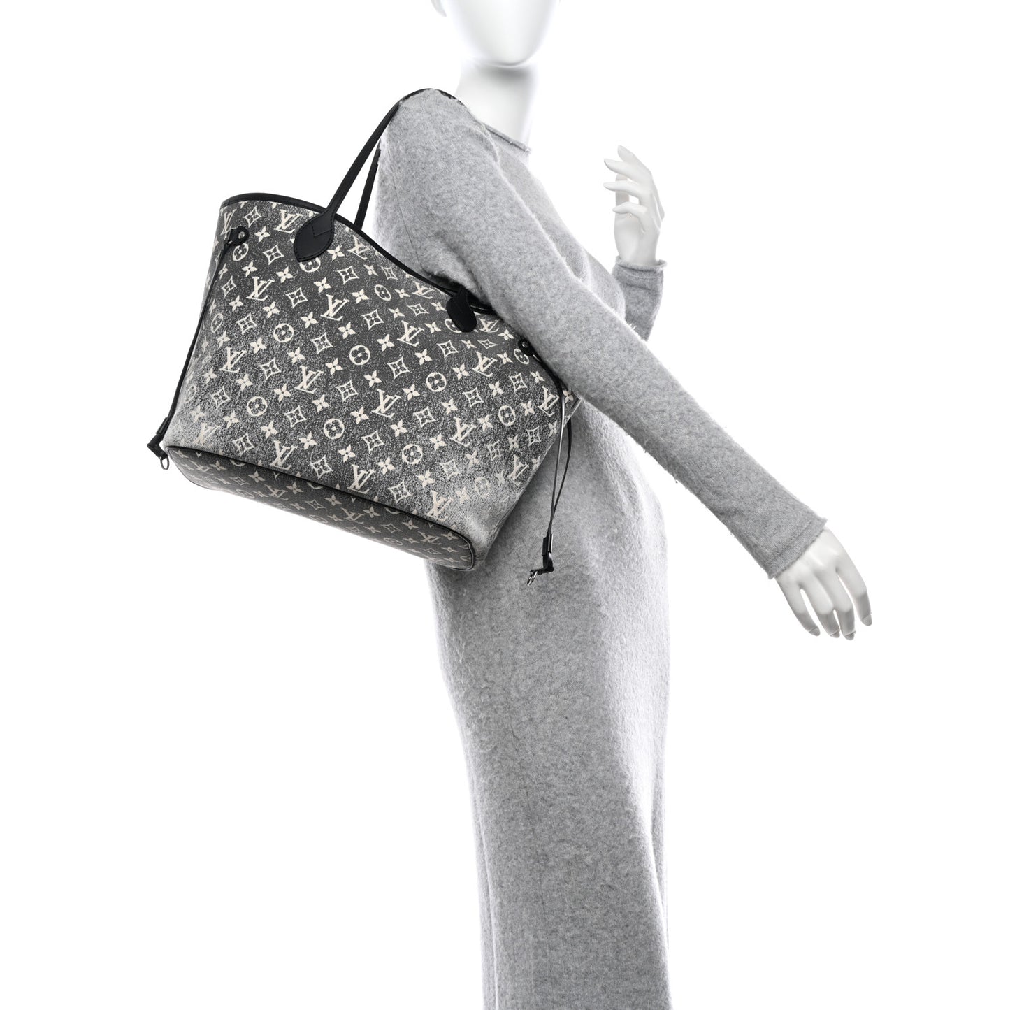 Denim Monogram Jacquard Neverfull MM Grey