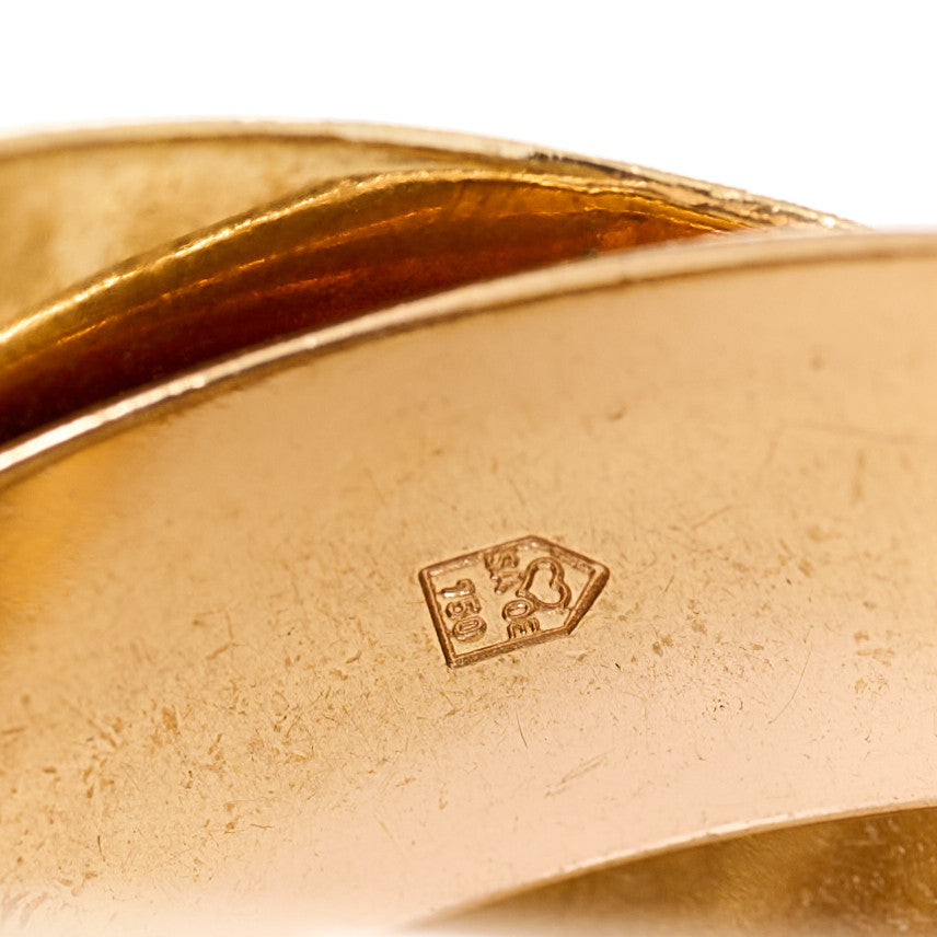 18K Pink Yellow White Gold Large Trinity Ring 50 5.25
