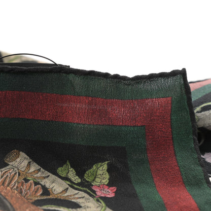 Gucci Silk Floral Condor Square Handkerchief Black 4 of 4