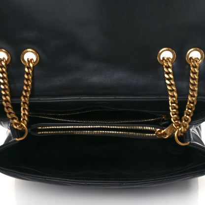 Saint Laurent Calfskin Y Quilted Monogram Medium Loulou Chain Satchel Black 5 of 9