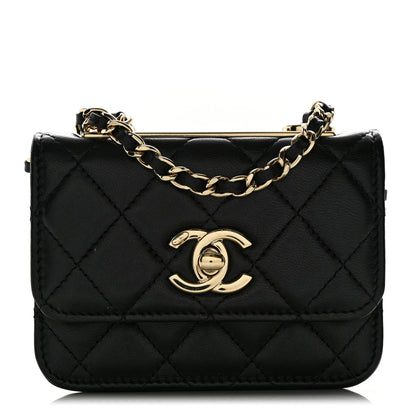 Chanel Lambskin Quilted Trendy CC Card Holder On Chain Black 1 of 12